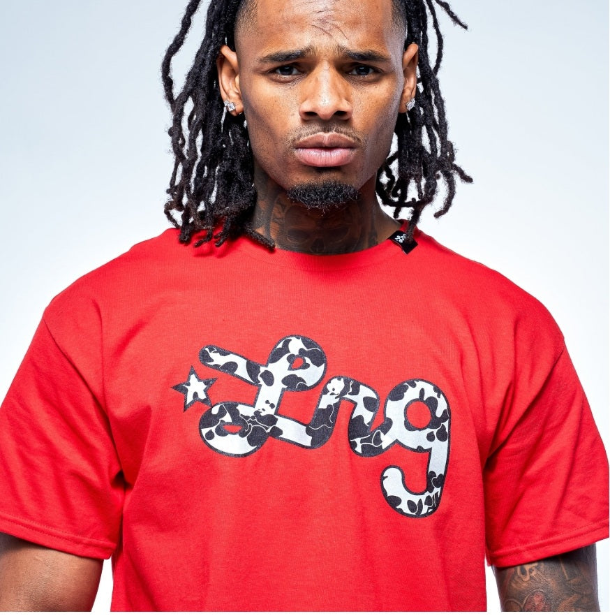MORE PANDA SCRIPT TEE Red (PANDA LEGACY)